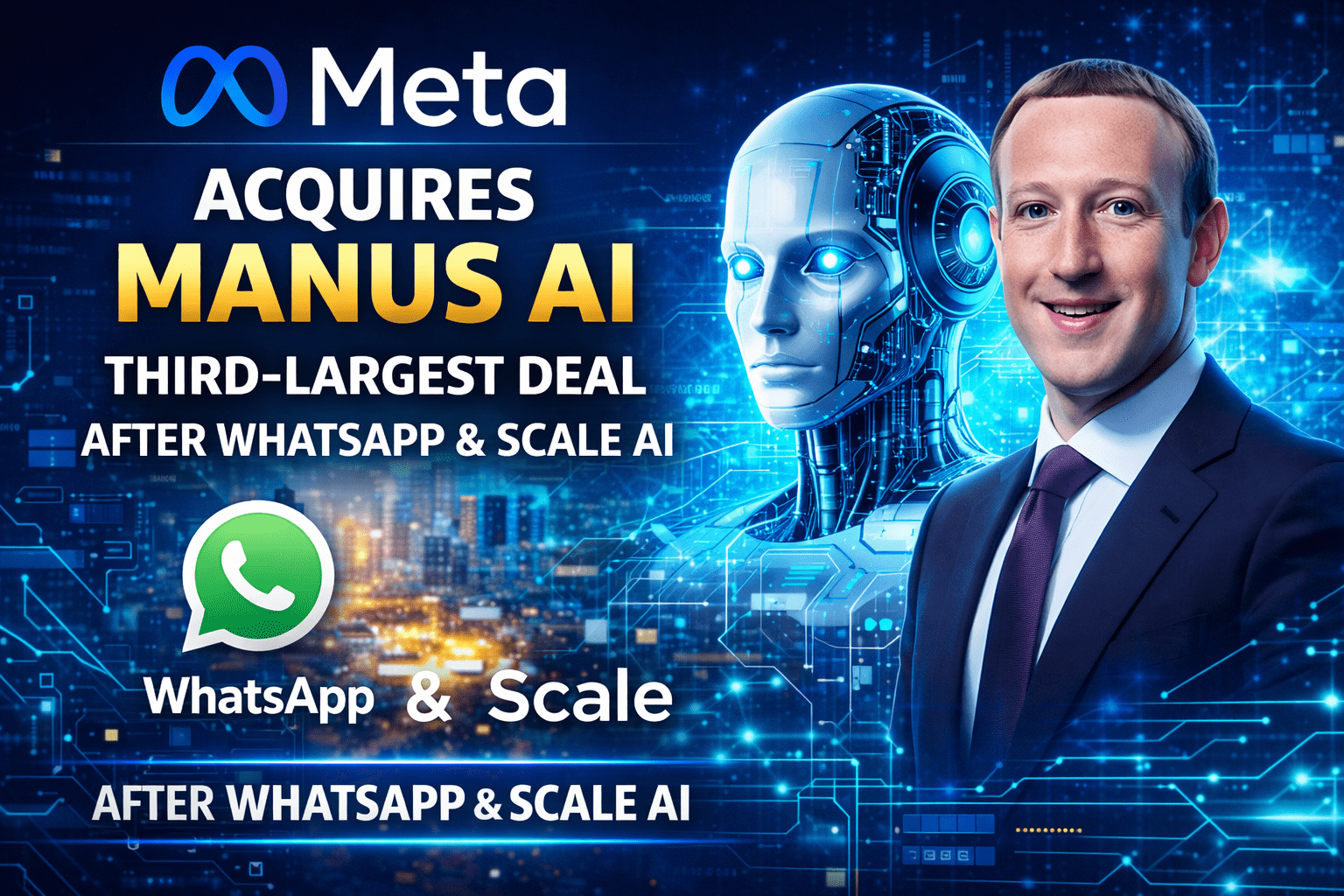 Meta Manus Acquisition: Zuckerberg’s Third-Biggest Deal After WhatsApp and Scale AI
