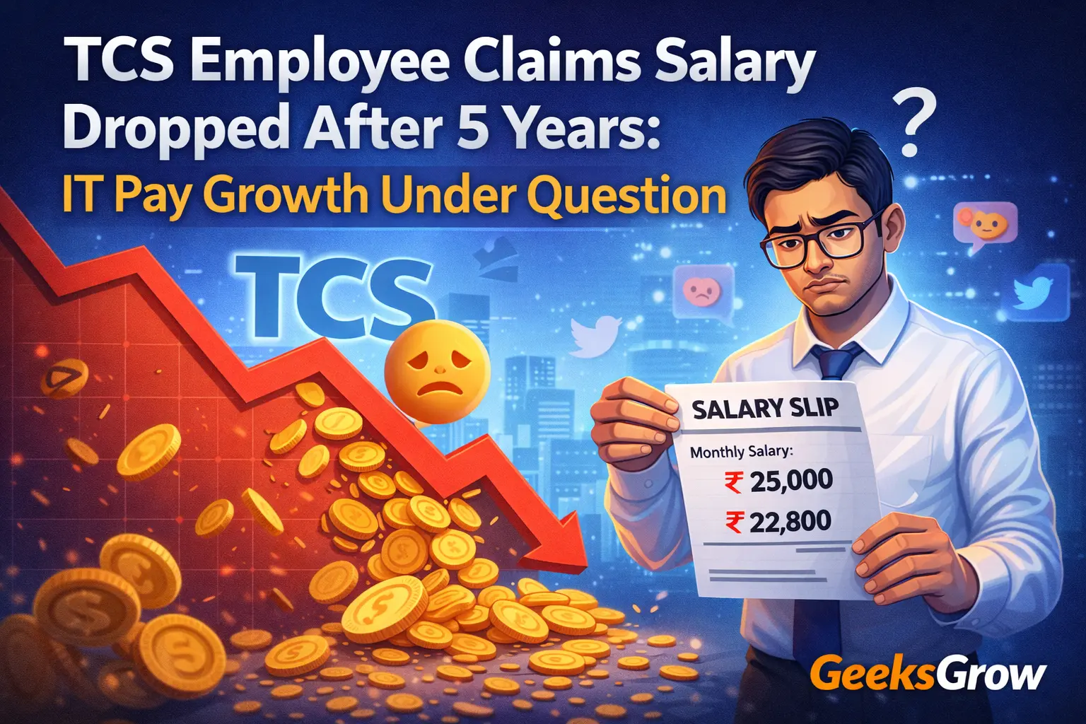 TCS Employee Claims Salary Dropped After 5 Years: IT Pay Growth Under Question
