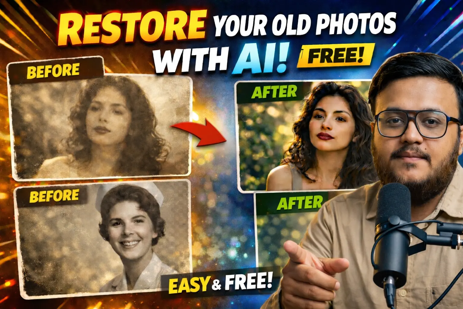 Restore your old photos with AI [FREE]