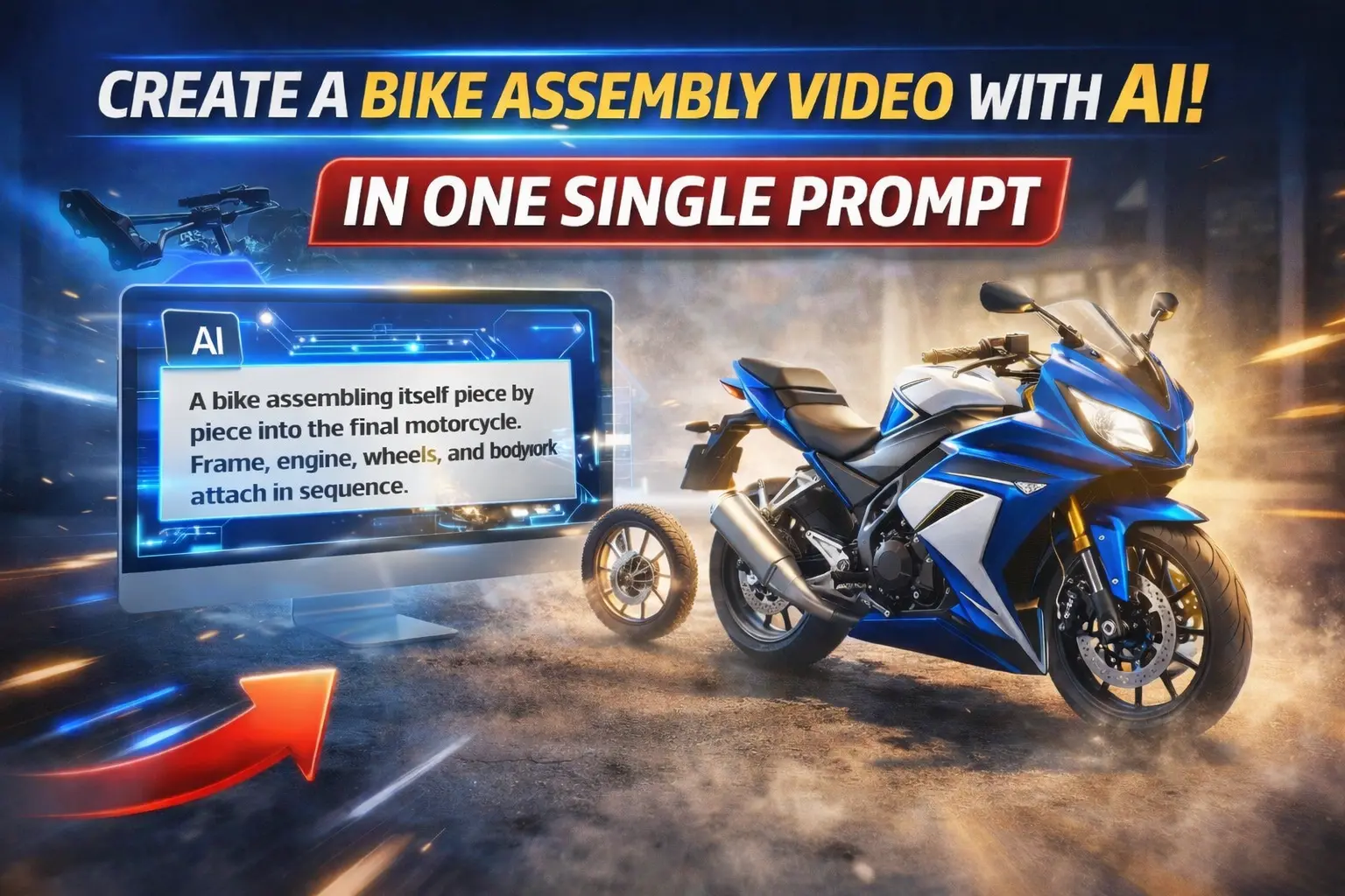 Viral Bike Assembly Prompt for Google Flow Animations
