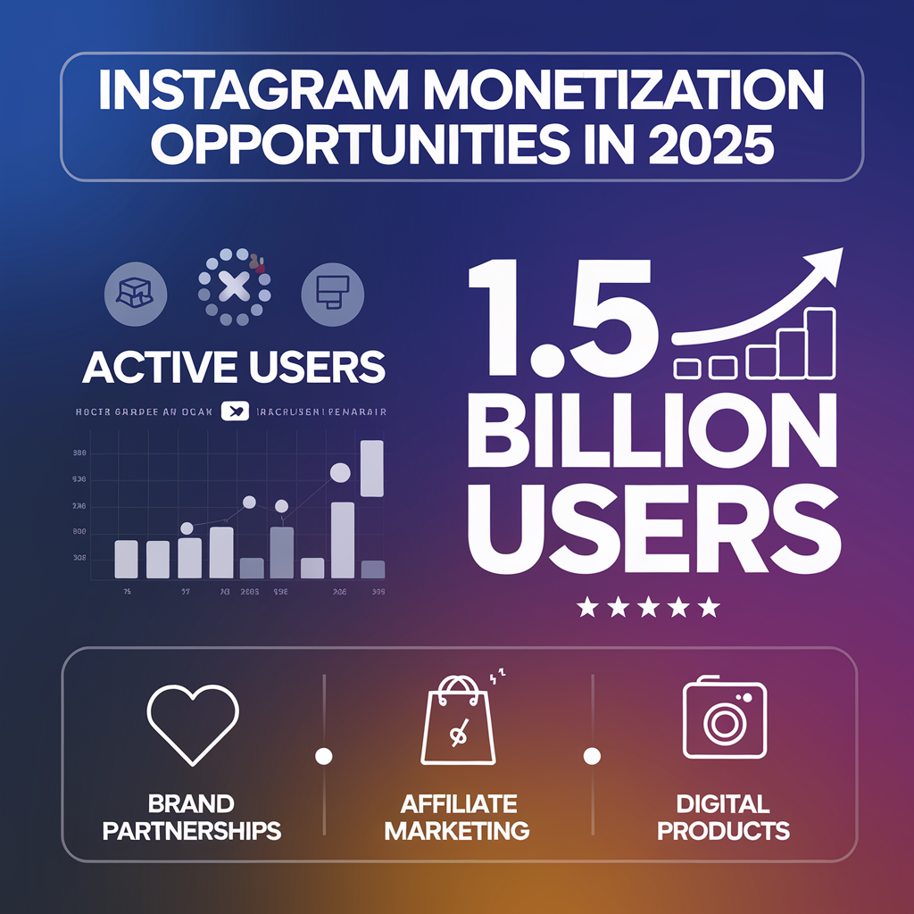 Instagram's monetization in 2025, highlighting 1.5 billion active users